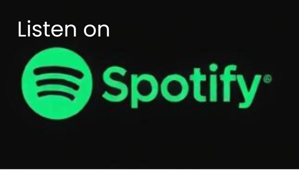 Graphic promoting Spotify with the text 'Listen on Spotify' and the Spotify logo.